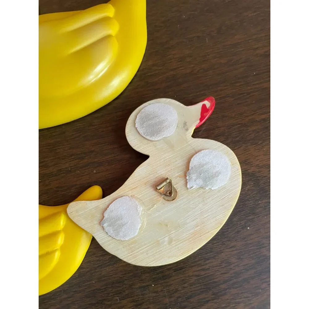 Vintage Yellow Duck Bathroom Decor Set Shower Curtain Hooks Wall Decor 14 Pc